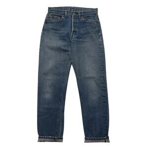VTG 70's Levi's 501 USA Dark Wash Straight Leg Selvedge Blue Denim Jeans 29 x 29